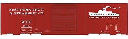 Tichy Trains 10060N6 N Scale Railroad Decal Set 6-Pack -- West India Fruit & Steamship 40' Steel Single-Door Boxcar