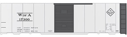 Tichy Trains 10064 HO Scale Railroad Decal Set -- Western Railway of Alabama 40' Steel Single-Door Boxcar (silver Car)