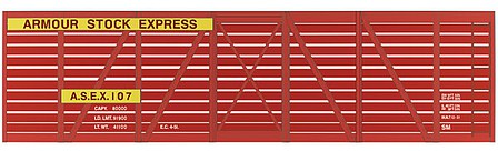 Tichy Trains 10067 HO Scale Railroad Decal Set -- Armour 40' Wood Stock Car