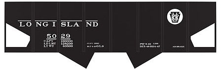 Tichy Trains 10075 HO Scale Railroad Decal Set -- Long Island Rail Road USRA 2-Bay Open Hopper (black Car w/Circle Logo)