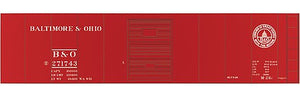 Tichy Trains 10076 HO Scale Railroad Decal Set -- Baltimore & Ohio Class M26c 40' Boxcar (13 States Logo)