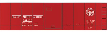 Tichy Trains 10077N6 N Scale Railroad Decal Set 6-Pack -- Baltimore & Ohio Class M53 40' Boxcar (13 States Logo)