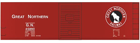 Tichy Trains 10084N N Scale Railroad Decal Set -- Great Northern 40' Steel Boxcar (Boxcar Red Car, Rocky Silhouette)