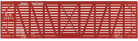 Tichy Trains 10091 HO Scale Railroad Decal Set -- Great Northern 40' Stock Car Boxcar Red Car, Small High Lettering)