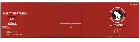Tichy Trains 10092O O Scale Railroad Decal Set -- Great Northern 40' Automobile Boxcar (See America First Logo)