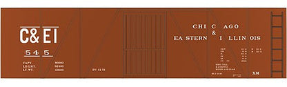 Tichy Trains 10093 HO Scale Railroad Decal Set -- Chicago & Eastern Illinois 40' Single-Sheathed Wood Boxcar