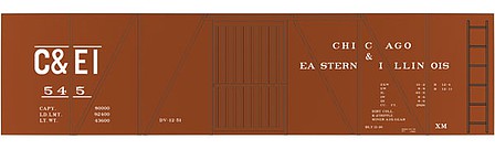 Tichy Trains 10093 HO Scale Railroad Decal Set -- Chicago & Eastern Illinois 40' Single-Sheathed Wood Boxcar