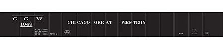 Tichy Trains 10096O O Scale Railroad Decal Set -- Chicago Great Western 50' Steel Gondola