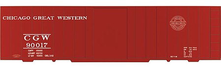 Tichy Trains 10099O O Scale Railroad Decal Set -- Chicago Great Western 40' Single-Door Boxcar (1952 Corn Belt Logo)
