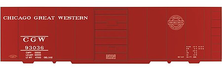 Tichy Trains 10100S S Scale Railroad Decal Set -- Chicago Great Western 40' Single-Door Boxcar (1952 Corn Belt Logo)
