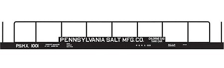 Tichy Trains 10101S S Scale Railroad Decal Set -- Pennsylvania Salt PSMX Chlorine Tank Flatcar