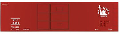 Tichy Trains 10106N N Scale Railroad Decal Set -- Central Railroad of New Jersey 40' 1-1/2 Door Steel Boxcar