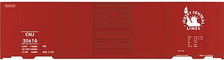Tichy Trains 10108N N Scale Railroad Decal Set -- Central Railroad of New Jersey 40' Door Steel Boxcar (1953)