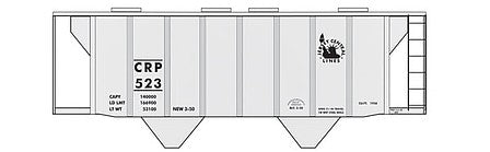 Tichy Trains 10110 HO Scale Railroad Decal Set -- Central Railroad of New Jersey (CRP) Covered Hopper (Early Gray Scheme)
