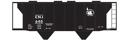 Tichy Trains 10112N HO Scale Railroad Decal Set -- Central Railroad of New Jersey Cement-Service Covered Hopper (Black Scheme)