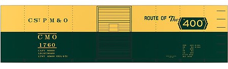 Tichy Trains 10117 HO Scale Railroad Decal Set -- Chicago & North Western 40' Double-Door Boxcar (Green & Yellow Car, 400 Slog