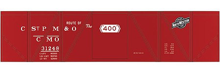 Tichy Trains 10119 HO Scale Railroad Decal Set -- Chicago, St. Paul, Minneapolis & Omaha 40' Single-Sheathed Wood Boxcar (CNW