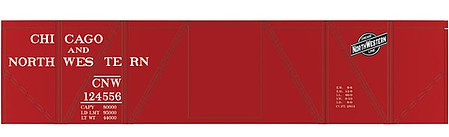 Tichy Trains 10120N HO Scale Railroad Decal Set -- Chicago & North Western 40' Single-Sheathed Wood Boxcar