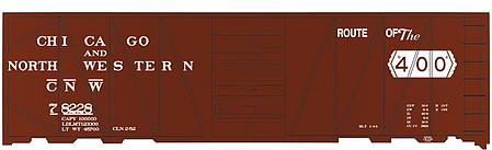 Tichy Trains 10123N HO Scale Railroad Decal Set -- Chicago & North Western 40' Rebuilt Steel Boxcar (400s Slogan)