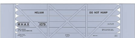 Tichy Trains 10128N HO Scale Railroad Decal Set -- U.S. Dept. of Interior Helium Tank Car (Silver Car)