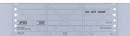Tichy Trains 10129N HO Scale Railroad Decal Set -- U.S. Atomic Energy Commission Helium Tank Car (Silver Car)