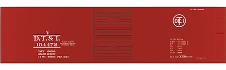 Tichy Trains 10138 HO Scale Railroad Decal Set -- Detroit, Toledo & Ironton 40' Steel Boxcar (Circle Logo)