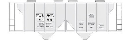 Tichy Trains 10141 HO Scale Railroad Decal Set -- Elgin, Joliet & Eastern 2-Bay Covered Hopper (Small Outer Belt Logo)