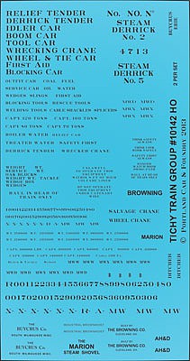 Tichy Trains 10142 HO Scale Railroad Decal Set -- Railroad Roman Wreck Train Lettering (black)