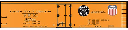 Tichy Trains 10144 HO Scale Railroad Decal Set -- Pacific Fruit Express R-30-9 Wood Reefer (Dual Color Logo)