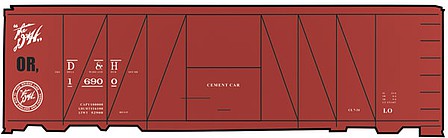 Tichy Trains 10158 HO Scale Railroad Decal Set -- Delaware & Hudson Cement-Service USRA 40' Boxcar (Boxcar Red Car)