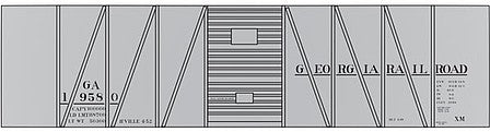 Tichy Trains 10168N N Scale Railroad Decal Set -- Georgia Railroad USRA 40' Single-Sheathed Boxcar (Black Lettering)