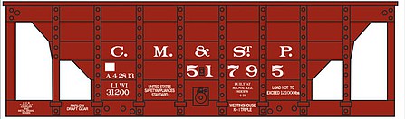 Tichy Trains 10170N N Scale Railroad Decal Set -- Milwaukee Road 22' Wood Ore Car (CM&St.P)