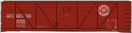 Tichy Trains 10184 HO Scale Railroad Decal Set -- Seaboard Air Line 40' Single-Sheathed Boxcar (Heart Logo)