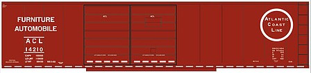 Tichy Trains 10194N N Scale Railroad Decal Set -- Atlantic Coast Line 50' Steel Double-Door Boxcar (Furniture/Auto Service)