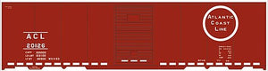 Tichy Trains 10197 HO Scale Railroad Decal Set -- Atlantic Coast Line 40' Steel Boxcar (Circle Logo, Dashed Line Frame)