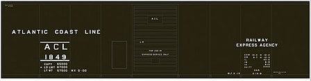 Tichy Trains 10199 HO Scale Railroad Decal Set -- Atlantic Coast Line 40' Steel Express Boxcar (REA Markings)