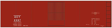 Tichy Trains 10200 HO Scale Railroad Decal Set -- Akron, Canton & Youngstown 40' Steel Boxcar