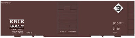 Tichy Trains 10205 HO Scale Railroad Decal Set -- Erie 40' Steel Boxcar (Small Diamond Logo High on Side)