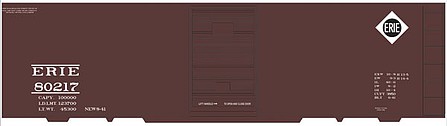 Tichy Trains 10205N N Scale Railroad Decal Set -- Erie 40' Steel Boxcar (Small Diamond Logo High on Side)