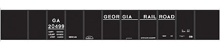 Tichy Trains 10215O O Scale Railroad Decal Set -- Georgia Railroad 42' Steel Gondola (black Car)