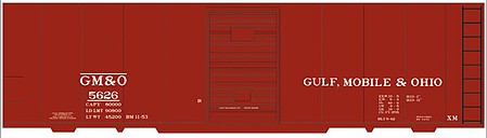 Tichy Trains 10217N N Scale Railroad Decal Set -- Gulf, Mobile & Ohio 40' Steel Boxcar (Boxcar Red Car, No Logo)