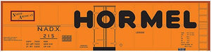 Tichy Trains 10220 HO Scale Railroad Decal Set -- Hormel NADX 40' Steel Reefer (orange Car, Large Hormel, North American Logo)