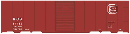 Tichy Trains 10235N N Scale Railroad Decal Set -- Kansas City Southern 40' Steel Boxcar (Boxcar Red Car, Octagon Logo)