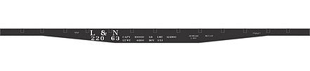 Tichy Trains 10239 HO Scale Railroad Decal Set -- Louisville & Nashville 45' Steel Flatcar (black)