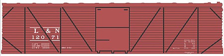Tichy Trains 10240S S Scale Railroad Decal Set -- Louisville & Nashville 40' Single-Sheathed Wood Boxcar (Boxcar Red, No Logo)