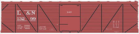 Tichy Trains 10241S S Scale Railroad Decal Set -- Louisville & Nashville 40' Single-Sheathed Wood Boxcar (Boxcar Red, No Logo)