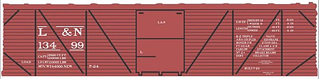 Tichy Trains 10242S S Scale Railroad Decal Set -- Louisville & Nashville 40' Single-Sheathed Wood Boxcar (Boxcar Red, No Logo)