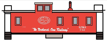Tichy Trains 10245 HO Scale Railroad Decal Set -- Spokane, Portland & Seattle Wood Caboose