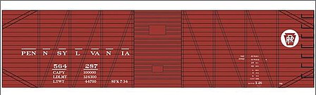 Tichy Trains 10249N N Scale Railroad Decal Set -- Pennsylvania Railroad 40' Single-Sheathed Boxcar