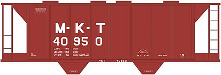 Tichy Trains 10258 HO Scale Railroad Decal Set -- Missouri-Kansas-Texas 2-Bay Covered Hopper (Boxcar Red Car)